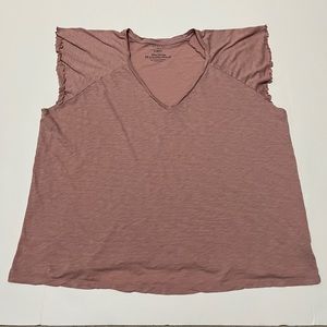 Torrid Slim Fit V-Neck Raglan Flutter Sleeve Tee Size 4x